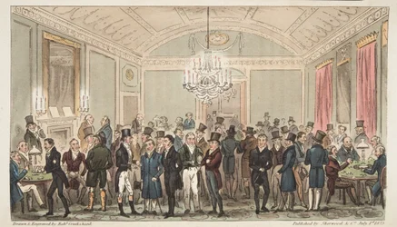 The Great Subscription Room at Brookes, from The English Spy