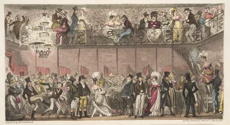 The Royal Saloon, Piccadilly, or an Hour after the Opera, from The English Spy published 1824