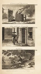 Trades in Regency England: charcoal burning, Jew selling pencils, and fishing
