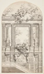 Design for Staircase, Voorst Castle, The Hague, Netherlands