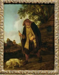 Blind Man with Dog