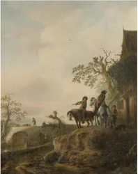 Landscape with Horsemen Halting at an Inn