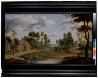 Village landscape with a carriage