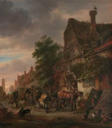 Workmen before an Inn