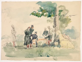 Soldiers Under a Tree