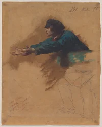 Young Man Leaning Forward with Outstretched Arms, c1851