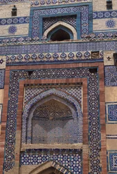 Tiles on the entrance gate to the mausoleum of Bibi Jawindi, erected in 1494