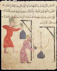 Weighing merchandise, from Old Cairo (Fostat)