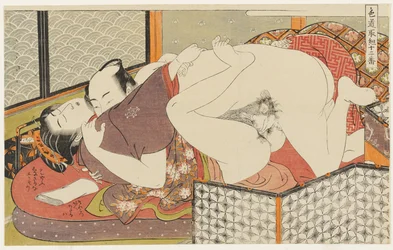 In the Pleasure Quarters, No. 3 from Twelve Bouts in the Way of Love (Shikidō torikumi jūniban)