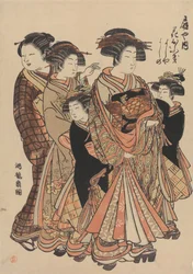 The Courtesans Hanaofuki, Yoshiya and Yoshino from the Ōgiya Brothel