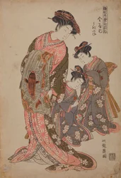 Oiran Ukita of the Kanaya House, from the series: New Models of Young Sprouts (Girls) / Hinagata Wakana no Hatsumoyo