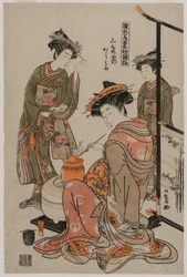 The Courtesan Karahama of Yamashiroya Performing the Tea Ceremony (from the series Models for Fashions: New Designs as Fresh as Young Leaves)