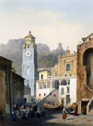 Cathedral of Amalfi with old facade