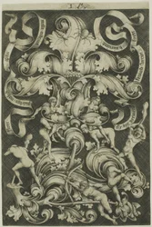 Ornament with Flower and Eight Wild Folk