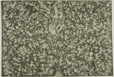 Ornamental Panel With Two Lovers