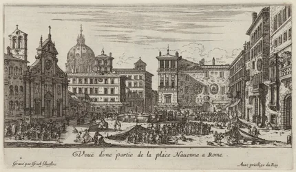 View of a Part of Navona Square in Rome