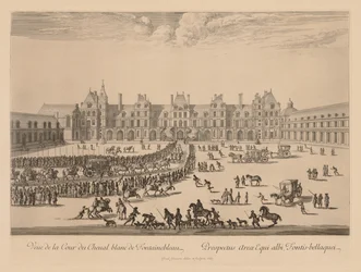 View of the Courtyard of the White Horse of Fontainebleau