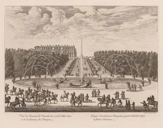 View of the Palace of Versailles from the Dragon Fountain