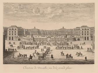 View of the Château de Versailles, Seen from the Grand Place