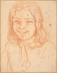 A Smiling Boy with Flowing Hair