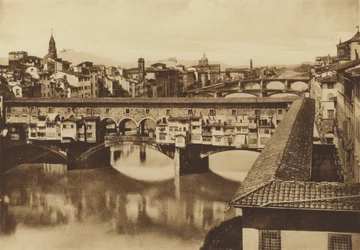 Florence: View of the Lungarno with Bridges, Vecchio, S Trinita, Carraia and Ferro at Cascine