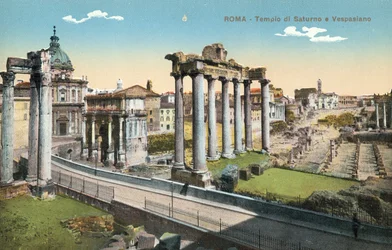 Rome, Italy, Tempio Di Saturno E Vespasiano