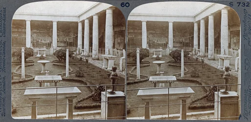 The House of Vettii, Pompeii, from The Underwood Travel Library, 1895