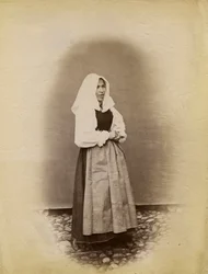 Young Woman Wearing Wedding Dress, Parre, Lombardy, Italy