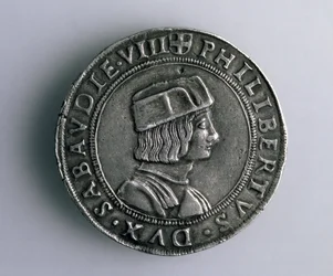 4-Teston coin (obverse) of Philibert II of Savoy (1497-1504), 15th-16th century