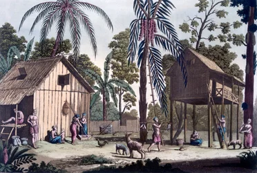A Native Settlement in Sumatra, c.1820s-30s
