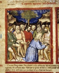 Abraham Circumcising the Jews, Illustration from "The Codex of Padua" 1390-1400