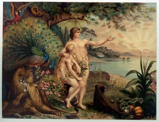 Adam and Eve in Paradise (Eden) - in 