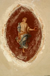 Allegory of Abundance, Fresco, Ternengo Gromo Palace, 16th century, Medieval quarter in Piazzo, Biella, Piedmont, Italy