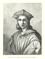 Andrea del Sarto, After the Portrait of the Uffizi by Himself (engraving)