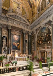 Baroque Art: Interior View of the Jesuit Church of the Holy Name of Jesus in Rome