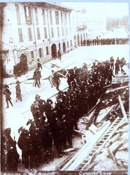 Barricades and the Rifle Regiment in Via Moscova, During the Riots in Milan, 6th-9th May 1898
