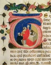 Celebration of the Eucharist, from a Mariegola of the lay guild of St. Jerome, c.1400