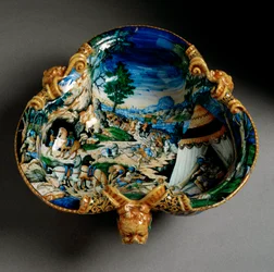 Ceramic Cup in the Shape of a Trefoil Decorated with the Representation of Hannibal During the Crossing of the Alps