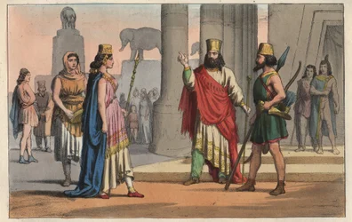 Civilization of Antiquity - Persian costumes - clothing of the Persians - engraving from "Usi e Costumi di Tutti i Popoli dell
