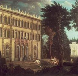Country House with Elegant Figures