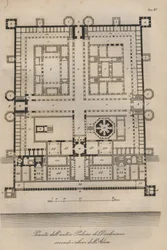 Croatia - Split (Spalato) - Reconstructed Diocletian Palace by Robert Adam (Palace of the Roman Emperor Diocletian (Gaius Aurelius Valerius Diocletianus, 245-316). engraving from 