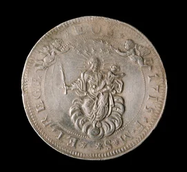 Currency of the Republic of Genes: Six Ecus Silver Coin. 1715. Front