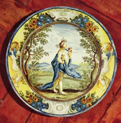 Decorated plate, from Urbino