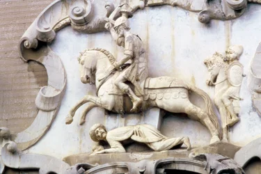 Detail from a Portal depicting Count Roger Attacking a Muslim, 1534