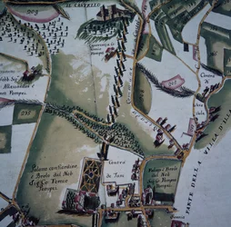Detail from map of city of Verona and its suburbs, Italy