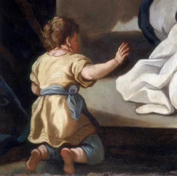 Detail of the Painting Depicting the Madonna of the Rosary with Saints Dominik and Catherine of Siena