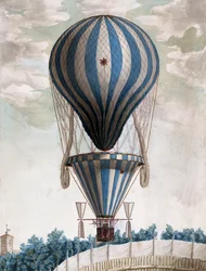 Early Hot Air Balloon in Flight