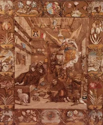 Embroidered picture of St. Francis in Ecstasy, after painting by Paolo Piazza, 1599-1622