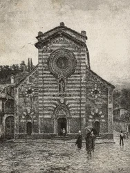 Facade of Bellano cathedral, Lake Como
