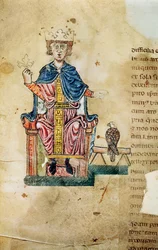 Federico II of Svevia, illustration from De arte venandi cum avibus, c.1220-50